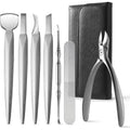 Feryes 7-piece pedicure knife kit with leather case