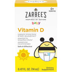 Zarbee's Baby Vitamin D Supplement front view packaging for newborns