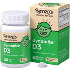 Renzo's Dynamite Vitamin D3 front bottle view kids supplement.