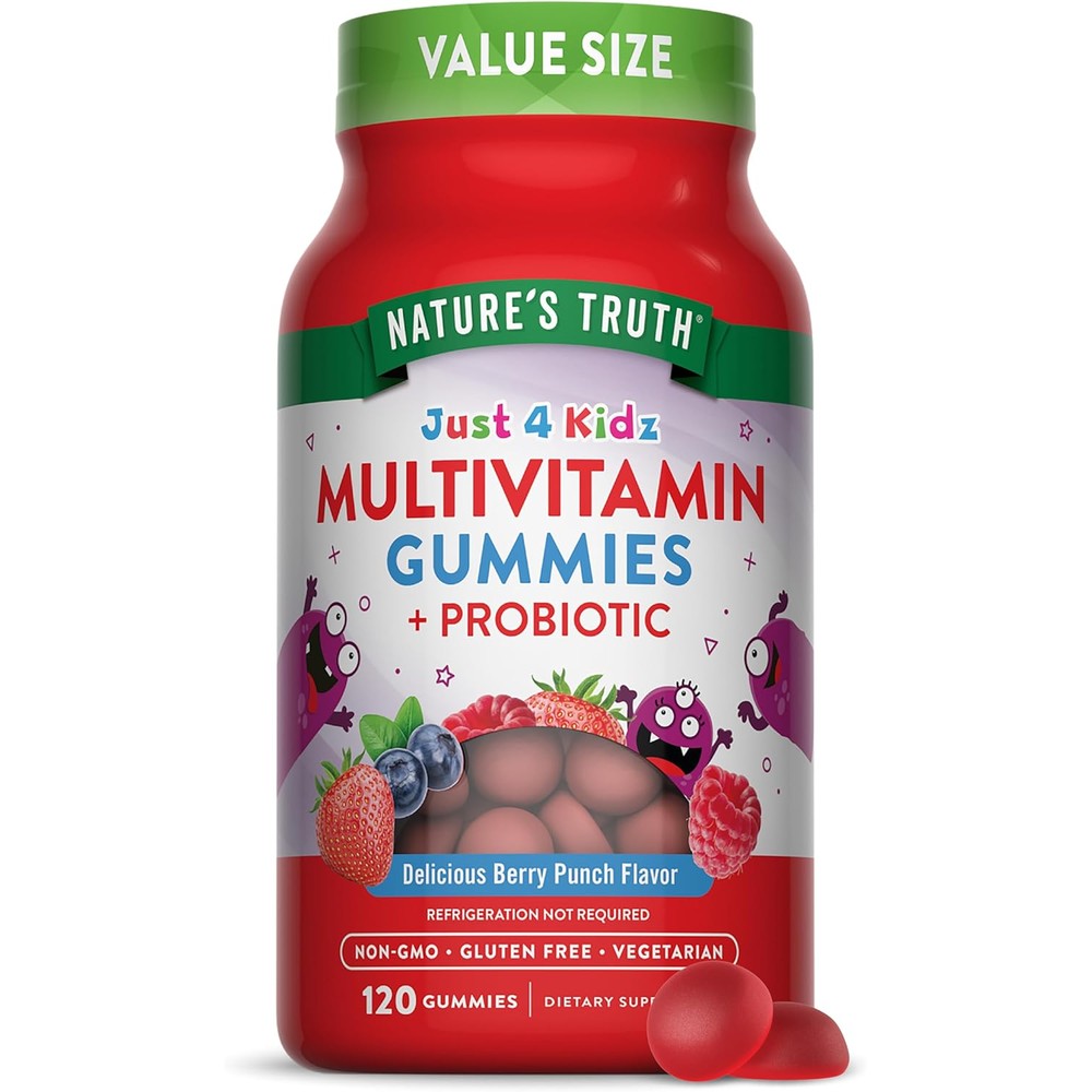 Nature's Truth Kids Multivitamin Gummies 120 count bottle front view