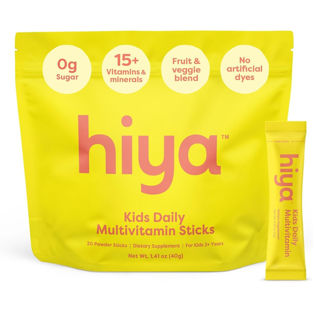 Hiya Kids Multivitamin 20 stick packs sugar free daily vitamins for immune system