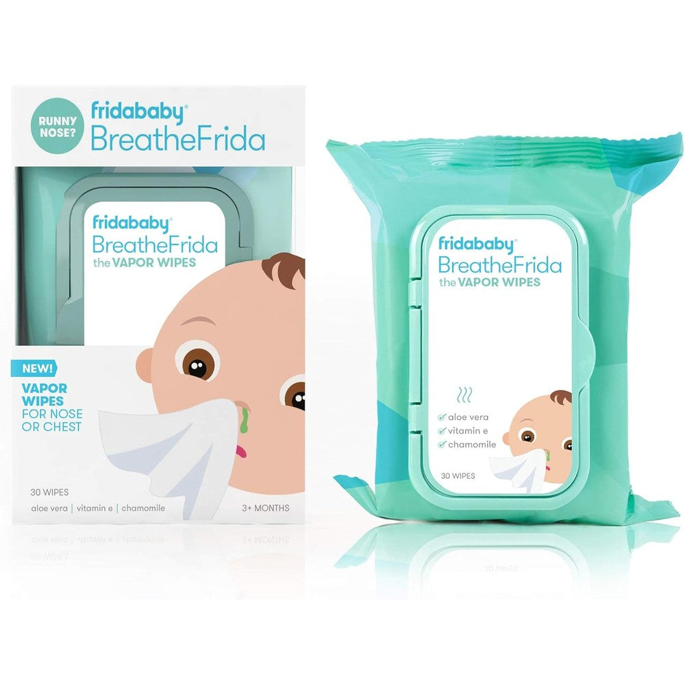 Frida Baby Breathefrida Vapor Wipes 30 count front packaging for baby congestion relief