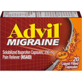 Advil Migraine 200mg liquid capsules front view fast migraine relief
