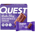 Quest Nutrition Bake Shop Chocolate Brownies 4 Count box front view high protein snack.