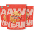 AwYeah Strawberry Sizzle Mini Cookies front view of 3.5 Ounce snack bag.