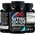 SilverOnyx Extra Strength Nitric Oxide Booster 3000mg bottle front view for muscle pumps.