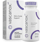 Calroy Health Sciences Vascanox HP 60 capsules front view for nitric oxide support.