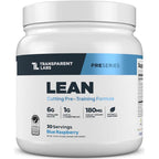 Transparent Labs Lean Pre-Workout blue raspberry energy powder 531g 30 servings