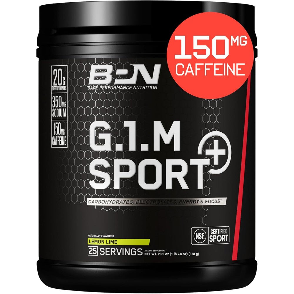 Bare Performance Nutrition G1M Sport Plus Lemon Lime front view endurance supplement