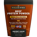 Paleo Pro Beef Protein Powder Ancient Cacao front view grass fed supplement
