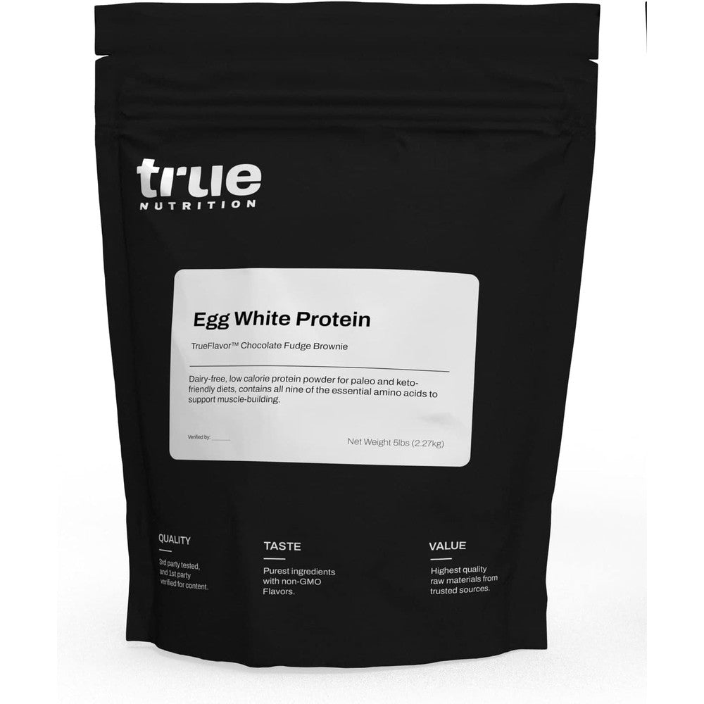 True Nutrition Egg White Protein Powder front view of 5 pound bag