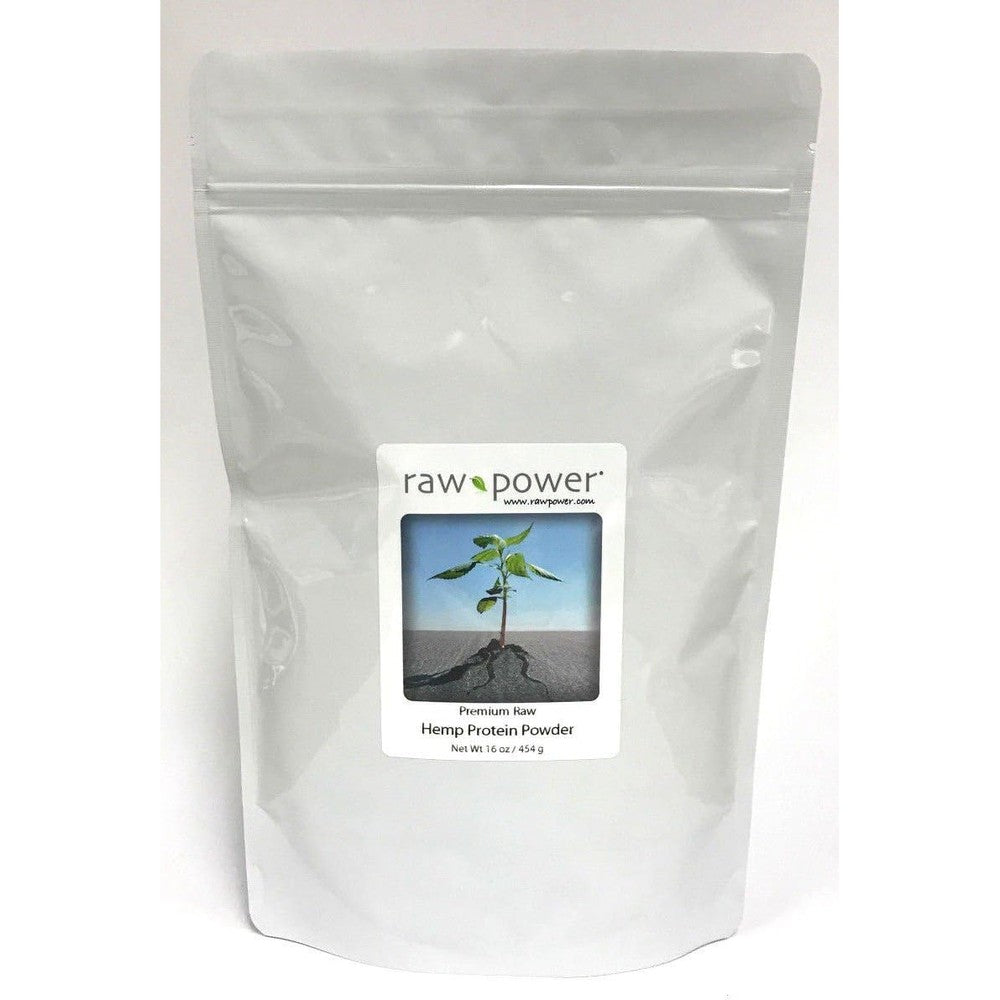 Raw Power Hemp Protein Powder 16 Ounce front view authentic plant based supplement.