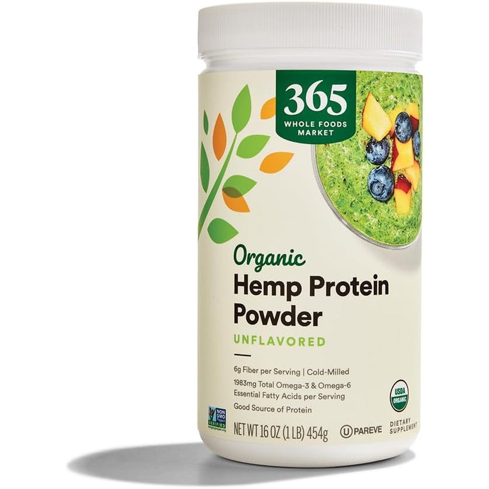 365 by Whole Foods Market Organic Hemp Protein Powder front view vegan supplement