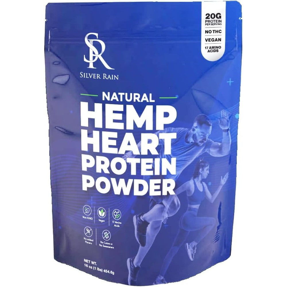 Silver Rain Hemp Heart Protein Powder front view 1 pound bag plant-based supplement