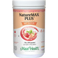 Maxi Health Naturemax Plus Strawberry soy protein powder jar front view for energy support.