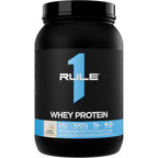 Rule 1 Proteins R1 Whey Blend Vanilla Ice Cream front view authentic protein supplement.