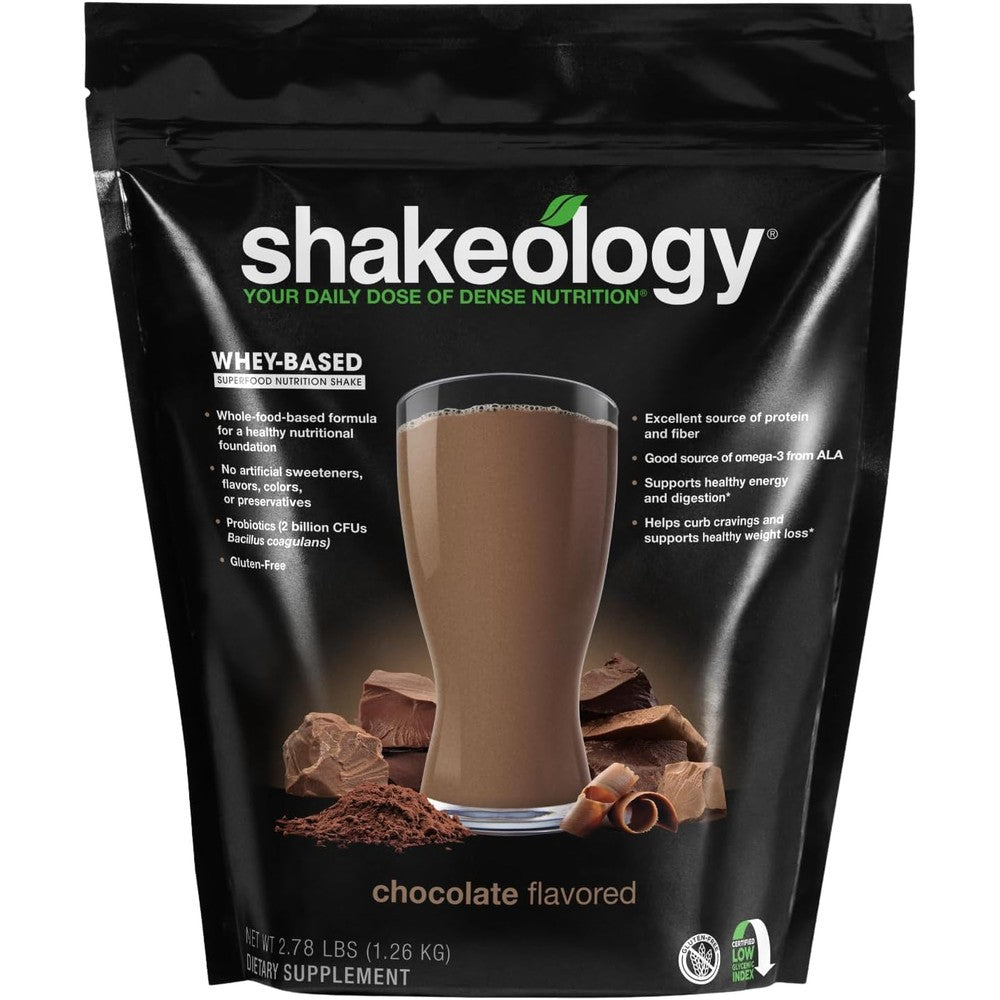 BODi Shakeology Whey Protein Powder Chocolate front view meal replacement