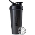 BlenderBottle Classic Black 28 Ounce front view showing the leak-proof lid.