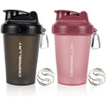 CREAWELLAY shaker bottle 2 pack mixing ball protein drink use