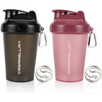 CREAWELLAY shaker bottle 2 pack mixing ball protein drink use