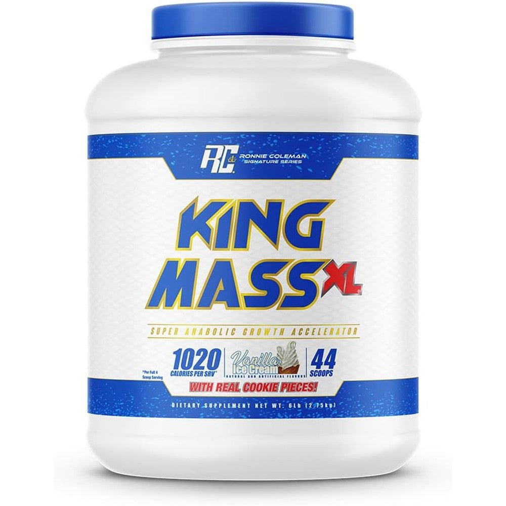 Ronnie Coleman Signature Series King Mass XL Vanilla Gainer front view for muscle building.