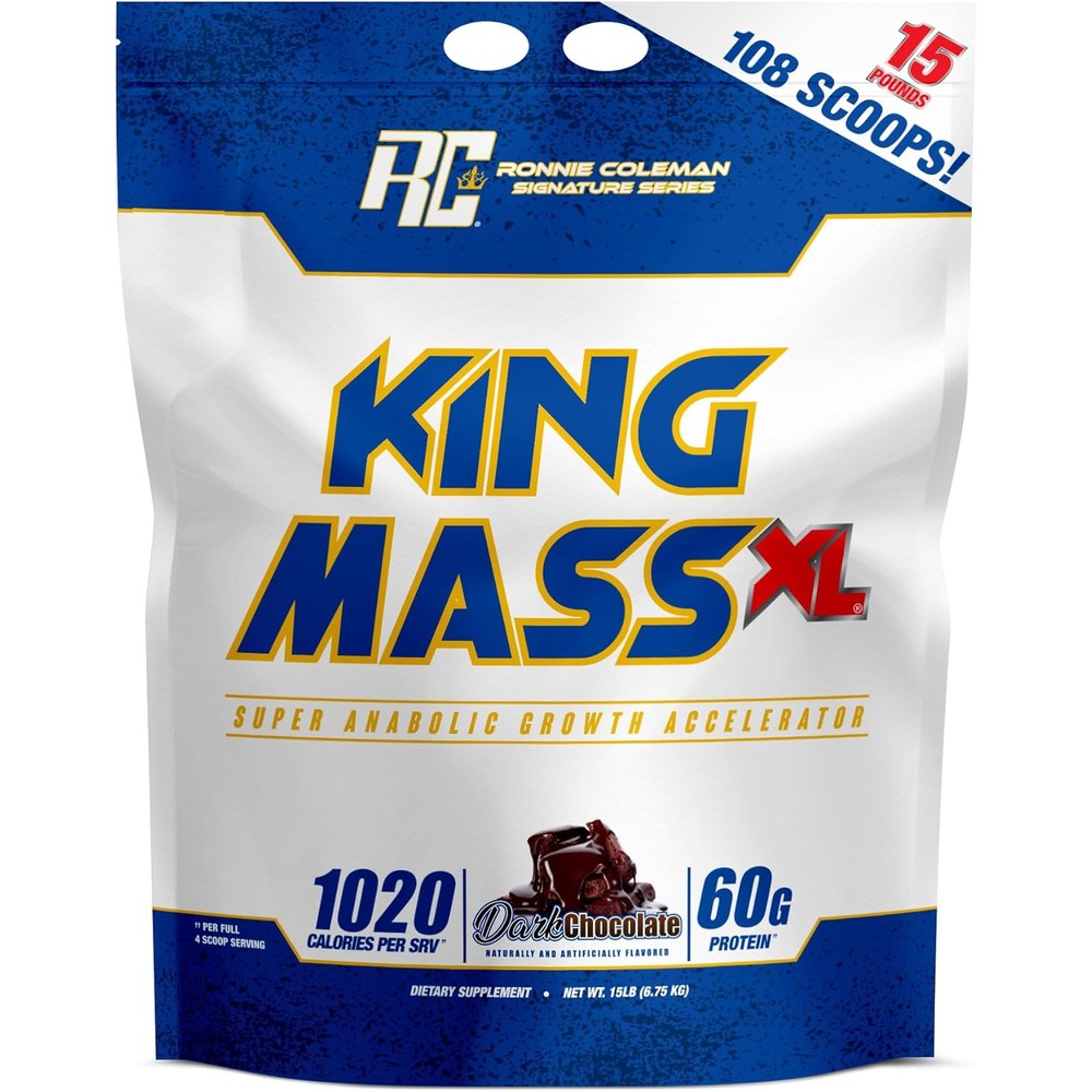 Ronnie Coleman Signature Series King Mass XL 15 Pound bag front view mass gainer protein.
