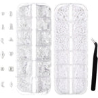 Snmzlc 2 boxes pearl nail charms front view