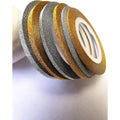 Yinikiz glitter gold and silver nail art stripping tape front view