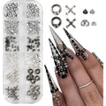 Tatiwoo 3D metal punk nail art charms front view of two boxes