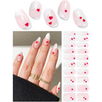 Wahrshei Valentine Style H semi cured gel nail strips front packaging view