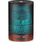 Mocosa Essential Oil Diffuser front view with metal tree design for aromatherapy.