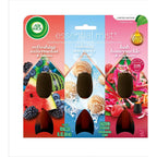 Air Wick Essential Mist Triple Refill Pack front view showing three different fragrance bottles.