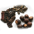IWW Organic Whole Dried Amla Reetha Shikakai front view raw ayurvedic herbs
