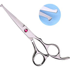 Lplpgg kids hair cutting scissors set front view featuring safety round head shears and red pivot screw