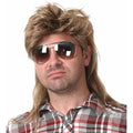 Kaneles light brown mullet wig for men front view showing short layered top sections