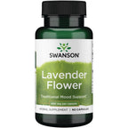Swanson Lavender Flower 400mg 60 capsules front view herbal relaxation supplement.