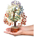 Crocon Seven Chakra Healing Crystal Tree front view for reiki healing.