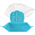 LOLA Cleansing Wipes 32 count pack front view for feminine hygiene.