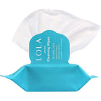 LOLA Cleansing Wipes 32 count pack front view for feminine hygiene.