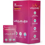WayWeWipe On-The-Go Flushable Feminine Wet Wipes 32 Count front packaging view for feminine hygiene.