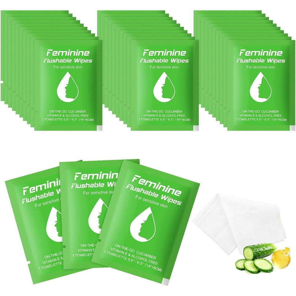 Twoworld Feminine Wipes 50 count box front view for travel hygiene.