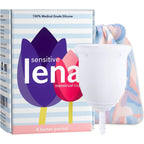 Lena Sensitive Menstrual Cup Large Clear front view medical grade silicone