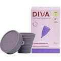 The DivaCup Model 1 and ShakerCup front view showing medical grade silicone material.
