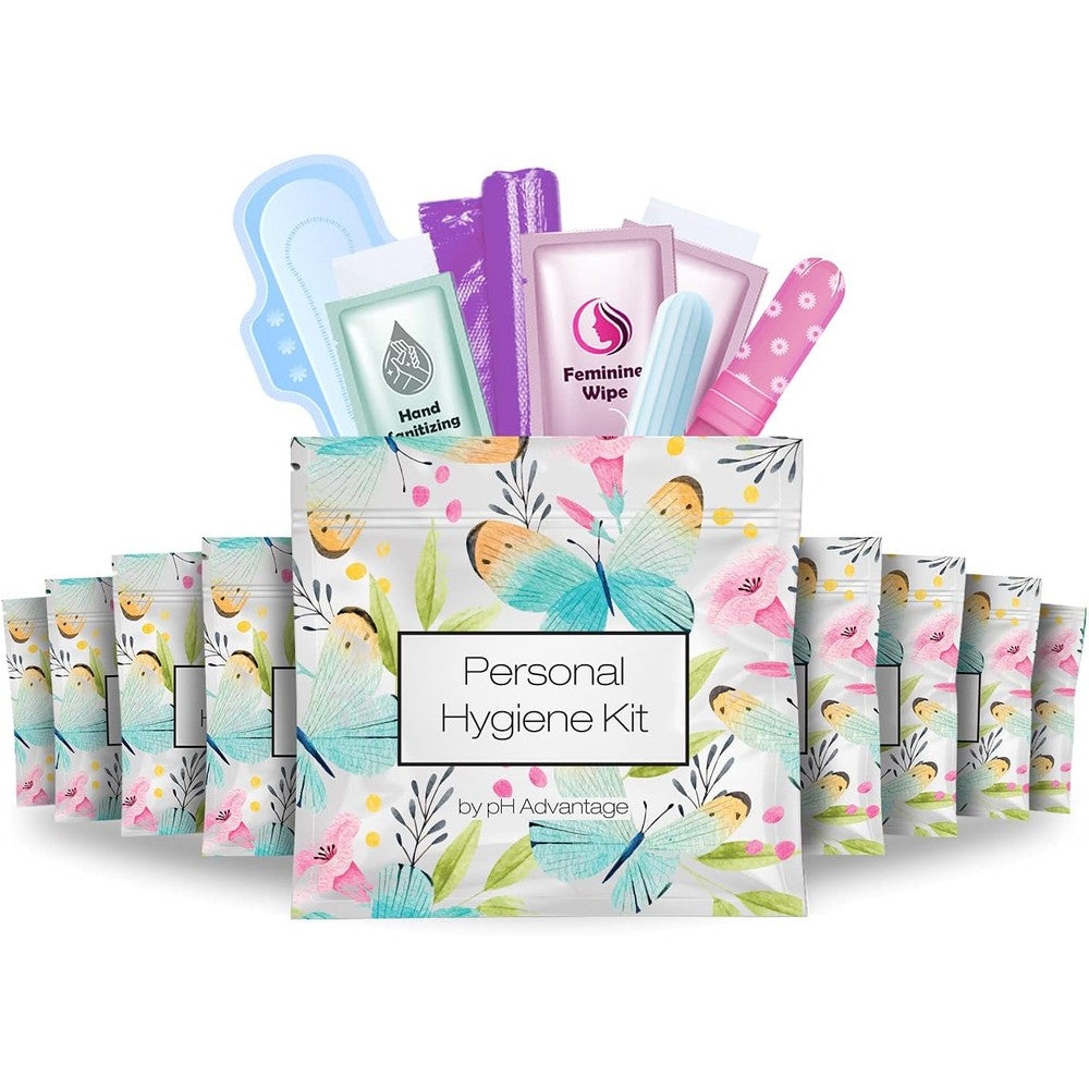 PH Advantage Menstrual Kit 10 Pack front view showing butterfly design packaging.