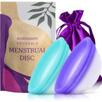Ecoblossom Reusable Menstrual Disc front view of two pack set.
