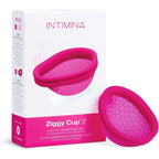 Intimina Ziggy Cup 2 Size B front view of pink menstrual disc
