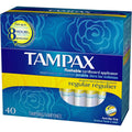 Tampax Regular Absorbency Tampons 80 Count pack of two front view imported USA personal care.
