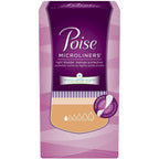 Poise Microliners Long Length packaging front view for light bladder leakage protection.