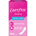 Carefree Acti-Fresh Extra Long Panty Liners 100 Count front packaging view
