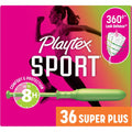 Playtex Sport Tampons Super Plus 36 Count box front view